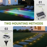 LumiZen 12Pack Solar Deck Lights Driveway Dock Light, 12 Color Modes Led IP67 Waterproof Outdoor Warning Step | Lumora