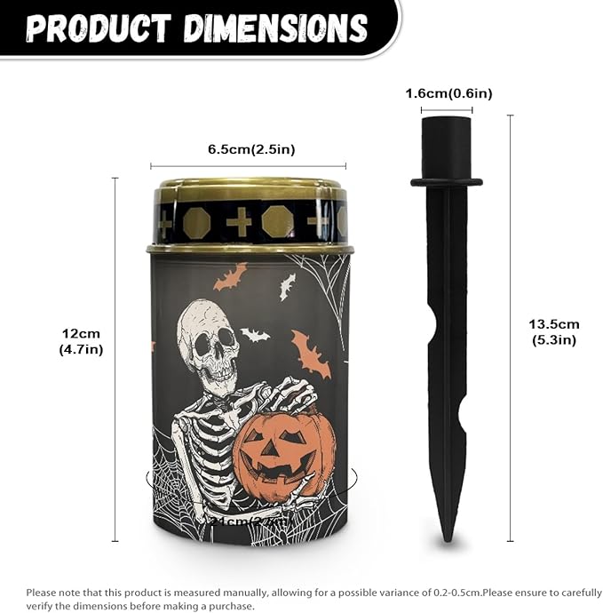 Halloween Skull Solar Pathway Lights,Waterproof Solar Garden Lights Outdoor Solar Walkway Lights Landscape Halloween Decoration Lighting for Yard,Walkway,Patio,Driveway