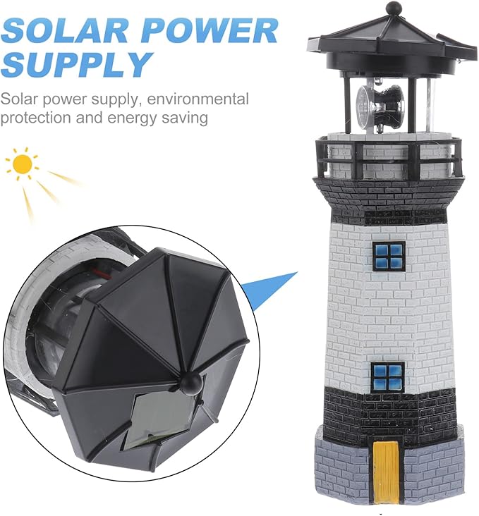 LEDMOMO Solar Powered Lighthouse,Garden Lights,Outdoor Patio Yard Garden Lawn Decoration (Random Color)