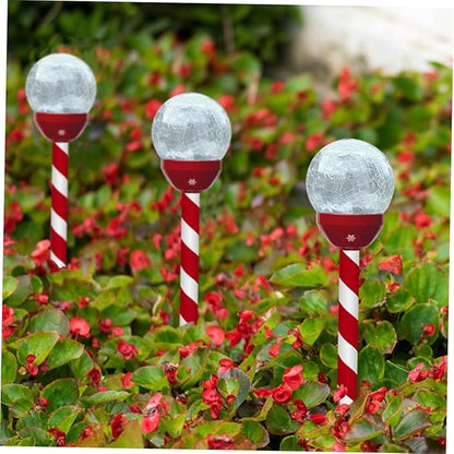 GANAZONO Solar Led Christmas Lights Cracked Glass Garden Stake Lamp Landscape Pathway Decor for Yard