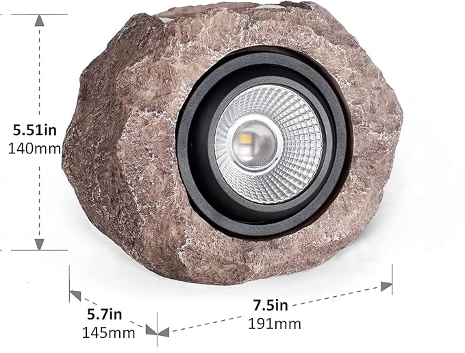 iKenta Solar Garden Lights Outdoor Decorative Fake Rock Lights, Dusk to Dawn Sensor IP65 Waterproof Solar Pathway, Solar Landscaping Light for Garden Yard Walkway Pathway Patio
