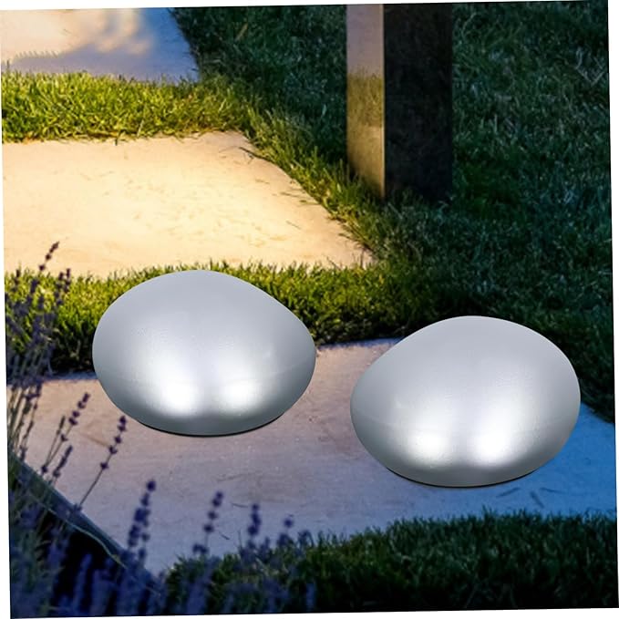 POPETPOP Pebble Shape Solar Light Outdoor Garden Decorative Lamp Led Solar Pathway Lights for Landscape Lighting
