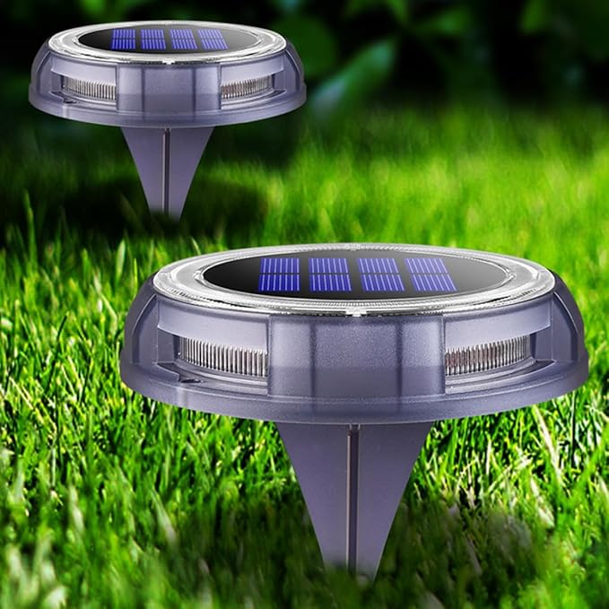 VICASKY Garden Solar Pathway Light 8 LED Warm White Outdoor Solar Lawn Lamp Waterproof In-ground Landscape Lighting | Lumora