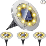 Solar Ground Lights, Outdoor Waterprood 8 LED Solar Powered Floor Landscape Light for Garden Pathway Walkway Patio | Lumora