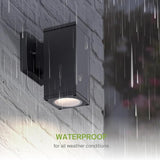 ASD 1 Light Square Dusk to Dawn Outdoor Wall Light Fixture | 60W E26 Bulb Socket 120V ETL Cylinder Up Down Lights | | Lumora