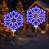 2 Pcs Solar Christmas Snowflake Garden Stake Lights Waterproof Xmas Snowflake Solar Landscape Path Lights for | Lumora