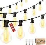 100FT LED Outdoor String Lights with 50+3 Shatterproof Bulbs(Gourd Shape), IP44 Waterproof, Commercial Grade Patio | Lumora