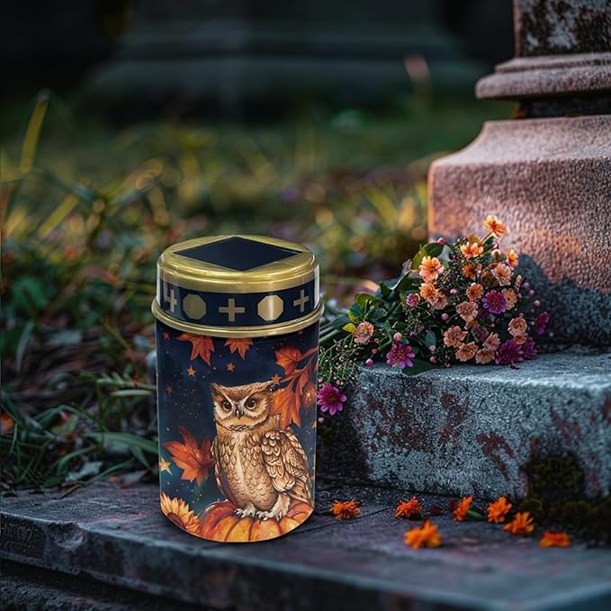 Autumn Fall Owl Solar Garden Lights Outdoor Waterproof Thanksgiving Decor Set of 6,Solar Stake Lights for Yard | Lumora