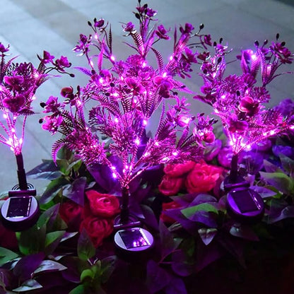 Aolyty Solar Outdoor Garden Decorative Lights, 2 Pack Powered Phalaenopsis Flowers Waterproof IP65 In-Ground Lights for Garden, Yard, Patio, Lawn Decor