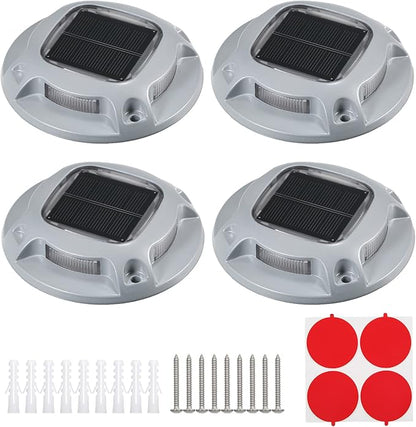Zerodis Driveway Lights, Sensitive Light Control Outdoor Warning Step Lights High Bright Solar Deck Light Ip68 Water Proof Design Lamp for Sidewalk Stair Garden Pathway