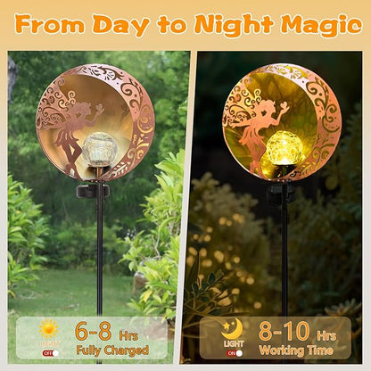 Unique Birthday Gifts for Women Mom Grandma,Solar Fairy Garden Lights Outdoor Decor,Housewarming Gifts New Home for Patio, Lawn, Yard, Pathway