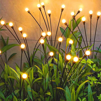 4 Packs Solar Lights Outdoor Waterproof,Garden Patio Decorative,Firefly Lights for Patio Lawn,Landscape Lighting Large Bulbs,Starlight Windswept,Great Gift for Women for Gardening,40LEDs