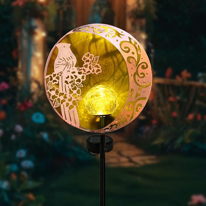 Unique Birthday Gifts for Women Mom Grandma,Solar Cardinal Garden Lights Outdoor Decor,Housewarming Gifts New Home for Patio, Lawn, Yard, Pathway