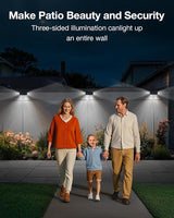 Fence Lights Solar Powered Outdoor Waterproof 3 Sided Wall LED Landscaping 12 Pack for Yard, Deck, Patio, Rail | Lumora