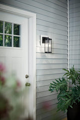 Kichler Barras 11.5" 1 Light Outdoor Wall Light with Clear Ribbed Glass in Black | Lumora
