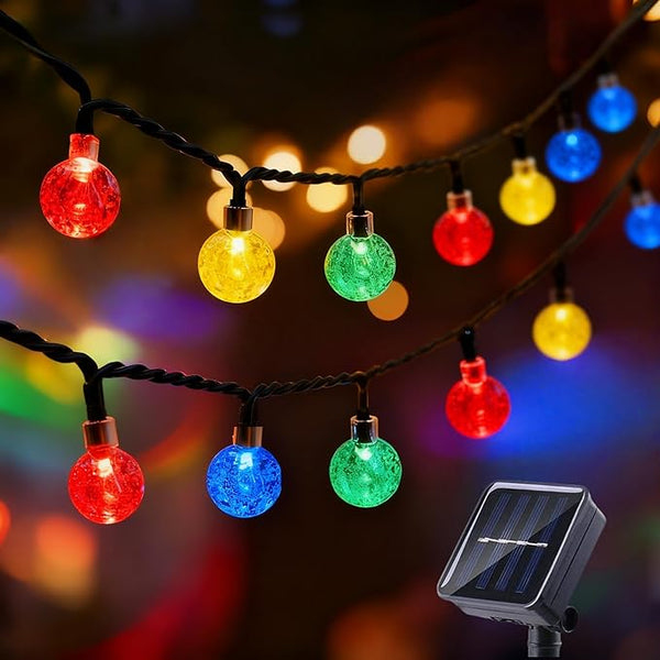 Solar String Lights Outdoor Waterproof IP65 9.3 Feet 20 LED 8 Modes Crystal Globe Fairy Light for Garden Parterre | Lumora
