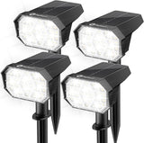 Brightown 4Pack Solar Spot Lights Outdoor with 58 LED & 1800mAh, IP67 Solar Lights Outdoor Waterproof with 3 Light | Lumora