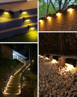 Step Lights Waterproof LED Solar Power Outdoor Fence Light for Deck Stair Railing, Outside Lighting for Wall Garden | Lumora