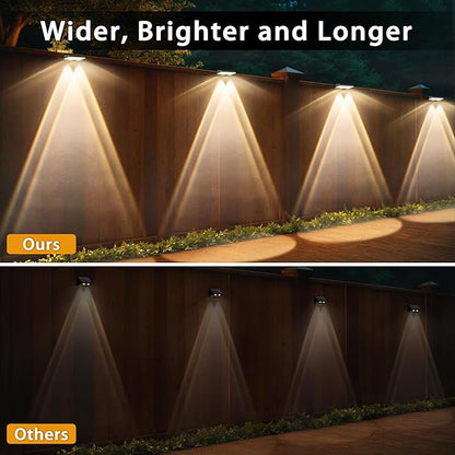 Solar Fence Lights Outdoor, 12-Pack 120LM Fence Lights Solar Powered, IP67 Waterproof Dusk to Dawn Auto On/Off 12+ Hours for Outside/Backyard/Wall/Step/Patio/Deck/Pool (Warm White & RGB 7 Colors)