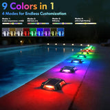 Bosceos Solar Driveway Lights Deck Dock Lights Outdoor 12 Pack, 9 Colors in 1, Pathway Light Solar Powered | Lumora