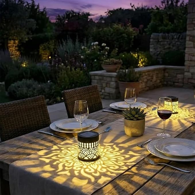 Decorative Solar Mandala Lights, Solar Mandala Lights Outdoor, Metal Solar Powered Outdoor Deck Step Wall Lights, Mandala Theme Waterproof Fence Light for Garden Post Patio Backyard Yard (1 Pc)