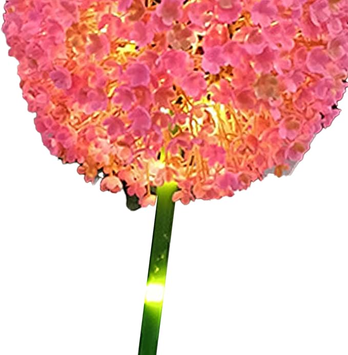 Solar Garden Lights, Solar Flower Lights, Solar Ball Light Outdoor Waterproof Garden Flower Spot Light Decorative for Courtyard (Pink)