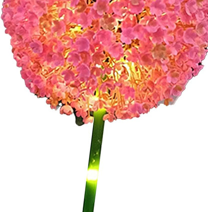 Solar Garden Lights, Solar Flower Lights, Solar Ball Light Outdoor Waterproof Garden Flower Spot Light Decorative for Courtyard (Pink)