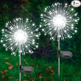 Solar Garden Lights Outdoor, 2 Pack 120 LED Twinkling Firework Lights Decorative with 2 Modes, Outdoor Waterproof | Lumora