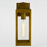 VAXCEL Kinzie Outdoor Porch Light, 5" W x 14.25" H Gold Brass Outdoor Lantern, Modern Dusk to Dawn Wall Light for | Lumora