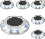 6 Pack Solar Driveway/Solar Deck Marine/ LEDs Dock Lights Solar Powered Warning Step Light Outdoor Waterproof with | Lumora