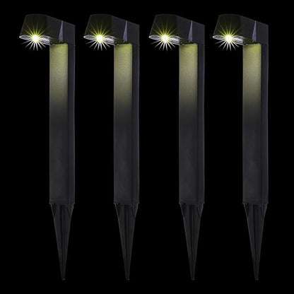 Alpine Corporation Solar-Powered Black Abstract Pathway Lights, 4-Piece (Pack of 2)