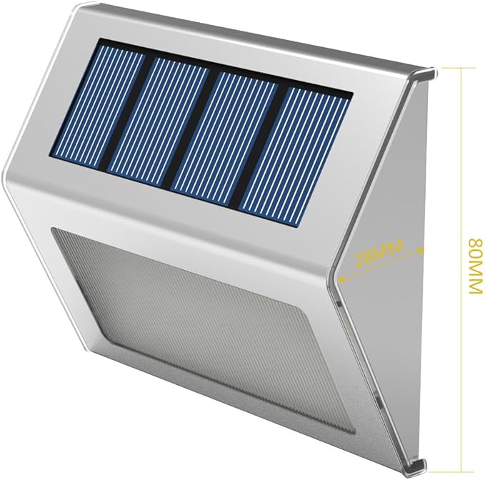 Solar Lights for Steps Deck Solar Stair Light Outdoor Waterproof Stainless Steel LED Fence Light for Garden Patio | Lumora