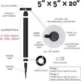 20" Solar Landscape Lights - Outdoor Solar Lights for Yard - PIR Sensor & Two Light Modes - 50lm & 400lm | Lumora
