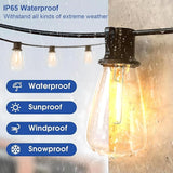150FT Outdoor String Lights Patio Lights with 60 Shatterproof ST38 Vintage Edison Bulbs (2400K) Commercial Grade | Lumora