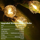 ZOTOYI Solar Outdoor String Lights 50FT, Waterproof with USB Port, G40 Globe Solar Patio Light with 26 Edison | Lumora