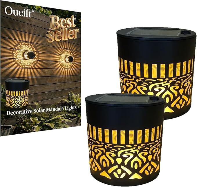 Decorative Solar Mandala Lights, Metal Solar Powered Mandala Light Outdoor Waterproof LED Deck Step Wall Lights | Lumora