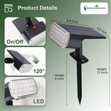 DINGLILIGHTING Solar Lights Outdoor Waterproof: IP65 Led Spot Light Decorations for Garden - 3 Lighting Modes Solar | Lumora