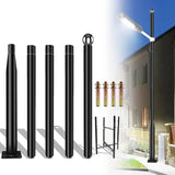 16Ft Tall Street Light Pole - Outdoor Metal Split Heavy Duty Street Lamp Post for Outside Large Solar Street Lights | Lumora