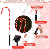 10 Pieces 10 Inch Christmas Garden Outdoor Solar Lights, Small Candy Cane Pathway Markers Lights Waterproof Outdoor | Lumora