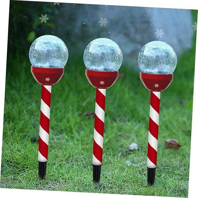Solar Panel Lights Cracked Glass Effect Led Christmas Outdoor Garden Pathway Decorations | Lumora