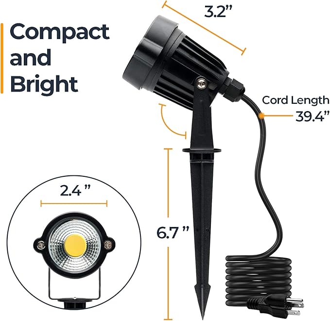 SHOYO Yard Spot Lights, Outdoor Spotlights Warm White 3000K Waterproof COB LED Landscape Lights Uplights with | Lumora