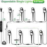 2 Pack Extendable Outdoor Landscape Lights, 12V Low Voltage Landscape Lighting IP65 Waterproof Plug-in Outdoor | Lumora