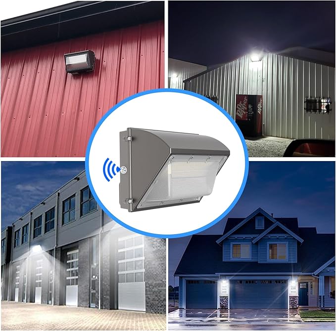 WYZM 4Pack 120W LED Wall Pack Lights with Dusk-to-Dawn Sensor, 21000LM Bright Wall Mount Outdoor Light 5000K | Lumora
