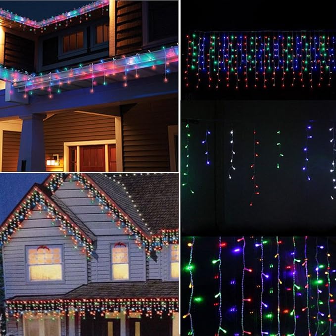 Lainin 11ft 96 LED Multi Color Linkable Fairy Curtain String Light with 8 Modes Functional Controller for | Lumora