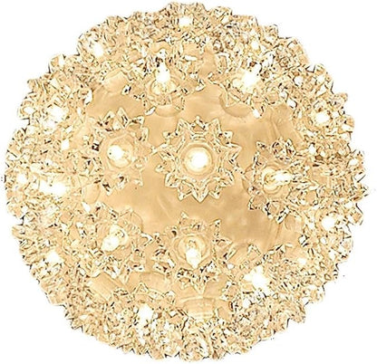 Novelty Lights 6in 50 Light Starlight Sphere, Clear, Ornament Ball Light, 5ft Hanging Cord with S Hook, 12ft Power Cord with Stackable Plug, Commercial Grade