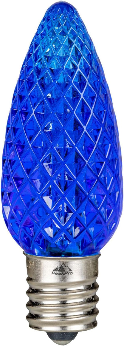 Novelty Lights 500CT Ultra Bright Dimmable Outdoor C9 LED Faceted Christmas Light Replacement Bulbs Decorative LED Christmas Lights, Blue