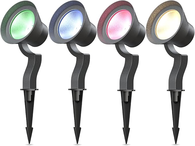 GOODSMANN RGBW Low Voltage LED Spotlights 4PK Color Changing Landscape Lights 12V-15V 12W 650 Lumen Outdoor Spot | Lumora