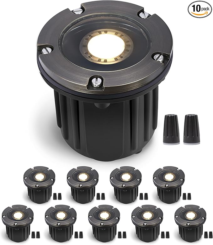 Gardenreet 12V Well Light - Brass Electric LED In-Ground Landscape Lighting, Ip65 Waterproof - Outdoor Path Light | Lumora