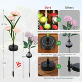 Solar Carnation Flower Garden Lights Outdoor Decorative, 7 Color Changing Solar Flower Lights Waterproof, 40H Solar | Lumora