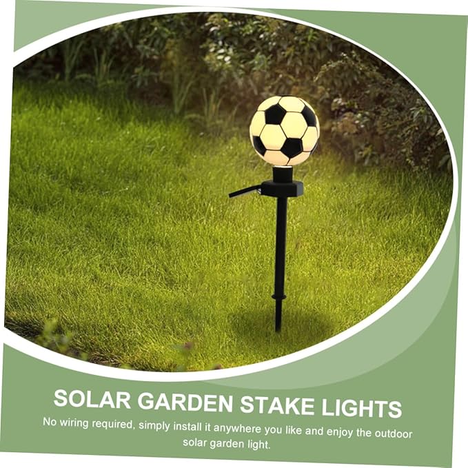 Soccer Shaped Solar Lawn Light Outdoor Decorative Garden Stake Lamp Durable Solar Lighting for Courtyard Patio Garden and Pathway Warm Glow for Nighttime Ambiance